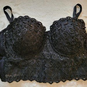 Black Windsor Bustier Top